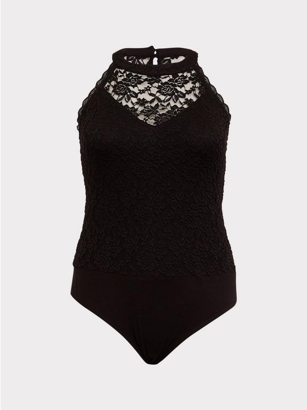 torrid Black Lace Halter-Neck Bodysuit - Size 1X